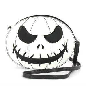 Glow in the Dark White Jack-O-Lantern Crossbody Purse